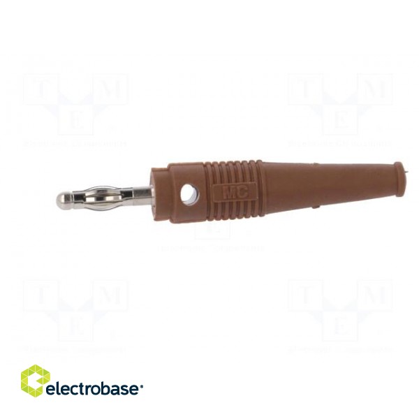 Plug | 4mm banana | 32A | brown | 2.5mm2 | nickel plated | soldered | 69mm image 3