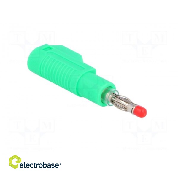 Plug | 4mm banana | 32A | green | insulated,with 4mm axial socket image 8