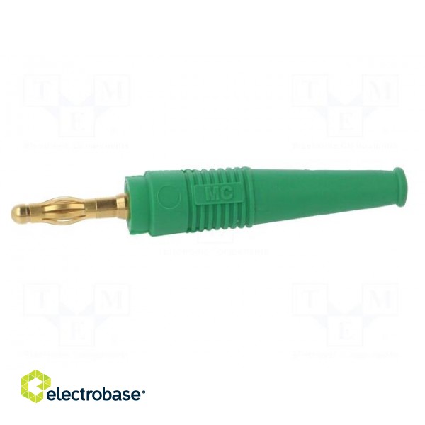 Plug | 4mm banana | 32A | green | non-insulated | 2.5mm2 | gold-plated image 3