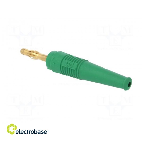 Plug | 4mm banana | 32A | green | 2.5mm2 | Plating: gold-plated | 69mm фото 4