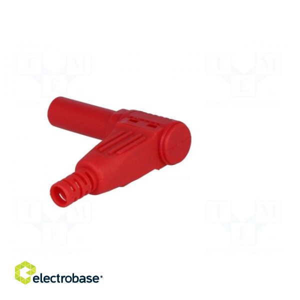 Plug | 4mm banana | 32A | red | insulated | 40mm | for cable | soldered image 4