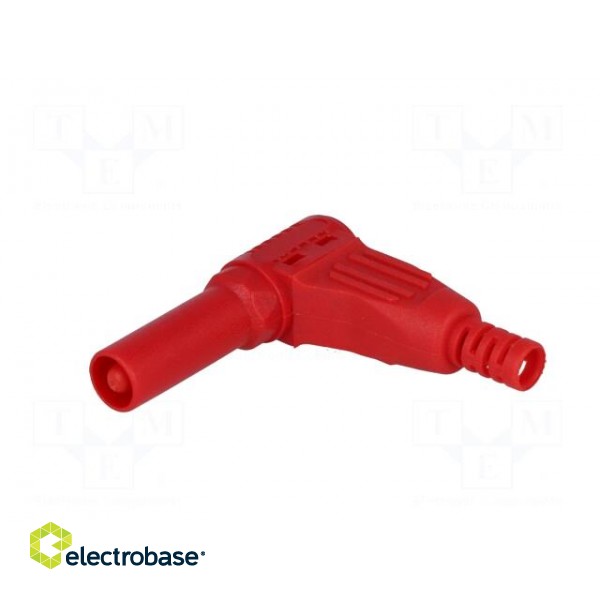 Plug | 4mm banana | 32A | red | insulated | 40mm | for cable image 2