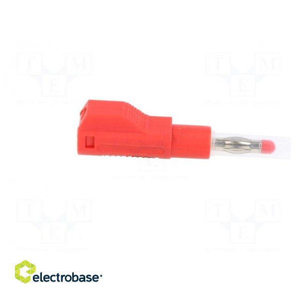 Plug | 4mm banana | 32A | red | insulated,with 4mm axial socket | 56mm image 7