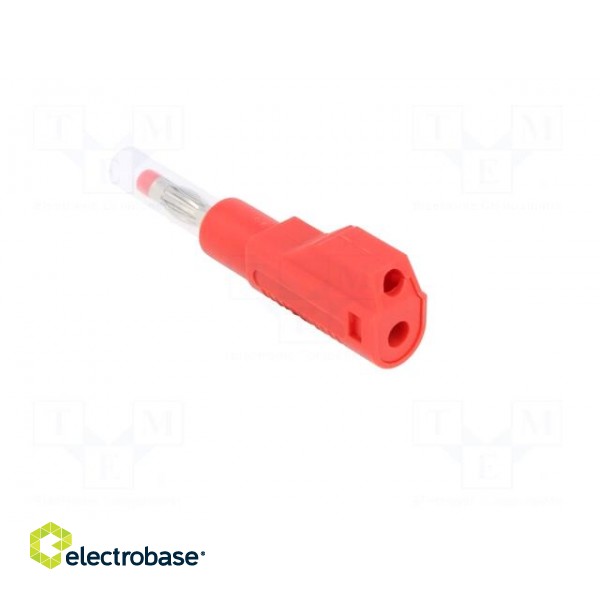 Plug | 4mm banana | 32A | red | insulated,with 4mm axial socket | 56mm image 4