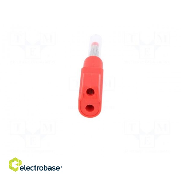 Plug | 4mm banana | 32A | red | insulated,with 4mm axial socket | 56mm image 5