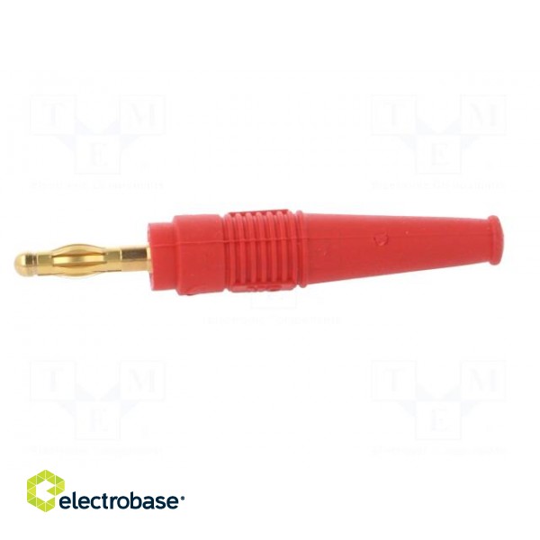 Plug | 4mm banana | 32A | red | non-insulated | 2.5mm2 | gold-plated image 3