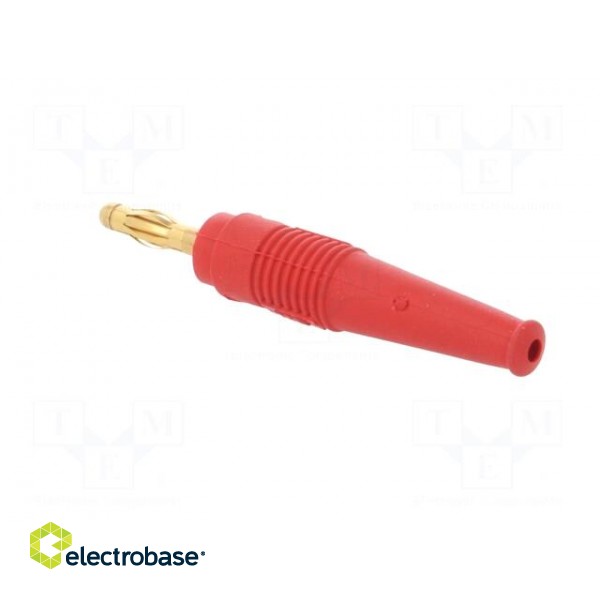 Plug | 4mm banana | 32A | red | non-insulated | 2.5mm2 | gold-plated image 4