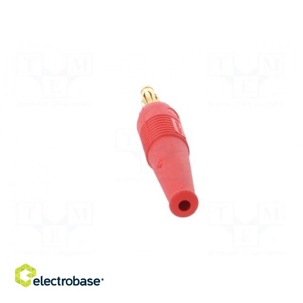 Plug | 4mm banana | 32A | red | 2.5mm2 | Plating: gold-plated | 69mm paveikslėlis 5
