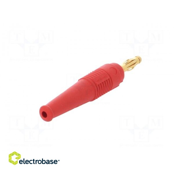 Plug | 4mm banana | 32A | red | non-insulated | 2.5mm2 | gold-plated image 6
