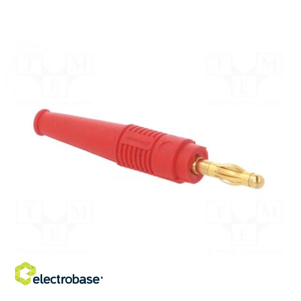 Plug | 4mm banana | 32A | red | 2.5mm2 | Plating: gold-plated | 69mm paveikslėlis 8