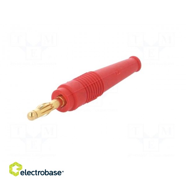 Plug | 4mm banana | 32A | red | non-insulated | 2.5mm2 | gold-plated image 2