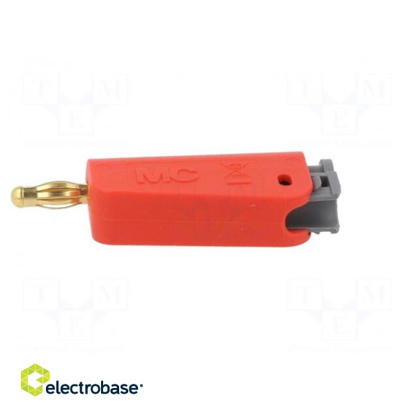 Plug | 4mm banana | 32A | red | non-insulated,with 4mm axial socket image 3