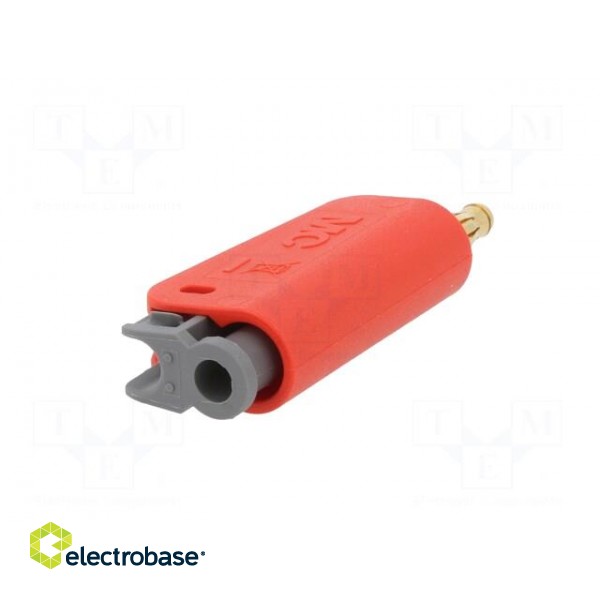 Plug | 4mm banana | 32A | red | non-insulated,with 4mm axial socket image 6