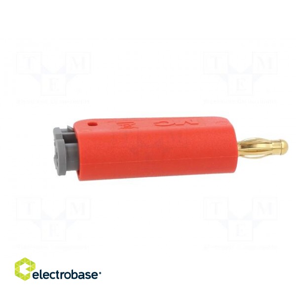 Plug | 4mm banana | 32A | red | non-insulated,with 4mm axial socket image 7