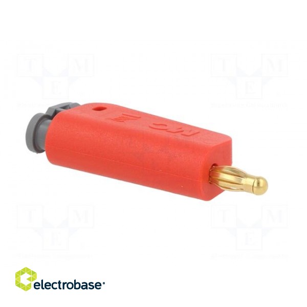Plug | 4mm banana | 32A | red | non-insulated,with 4mm axial socket paveikslėlis 8