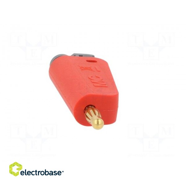 Plug | 4mm banana | 32A | red | non-insulated,with 4mm axial socket paveikslėlis 9