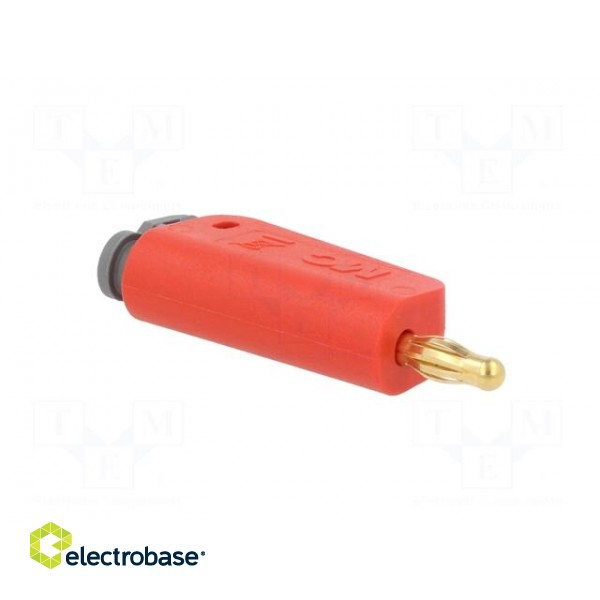 Plug | 4mm banana | 32A | red | non-insulated,with 4mm axial socket image 8