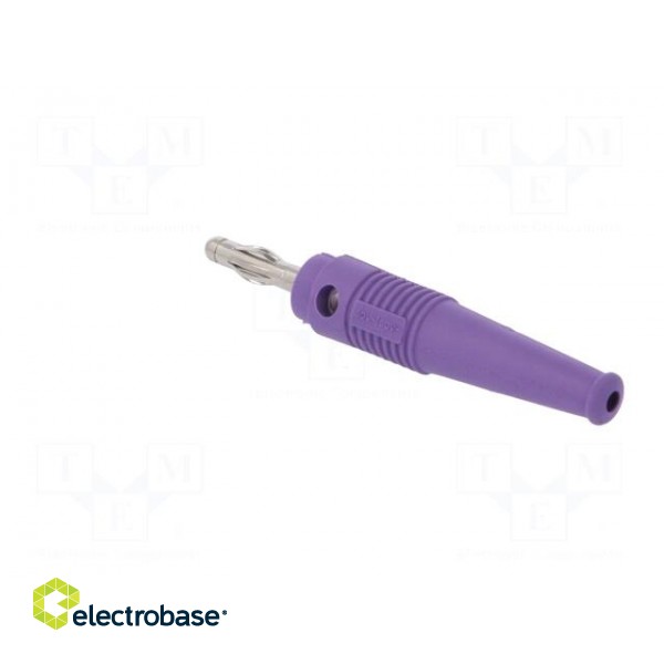 Plug | 4mm banana | 32A | violet | 2.5mm2 | nickel plated | soldered image 4