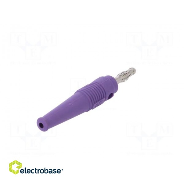 Plug | 4mm banana | 32A | violet | 2.5mm2 | Plating: nickel plated | 69mm paveikslėlis 6