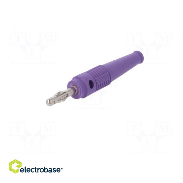 Plug | 4mm banana | 32A | violet | 2.5mm2 | Plating: nickel plated | 69mm фото 2
