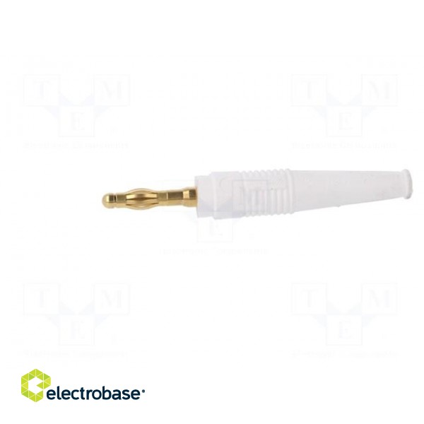 Plug | 4mm banana | 32A | white | 2.5mm2 | Plating: gold-plated | 69mm image 3