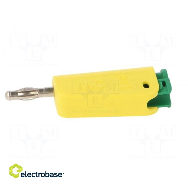 Plug | 4mm banana | 32A | yellow-green | nickel plated | on cable paveikslėlis 3