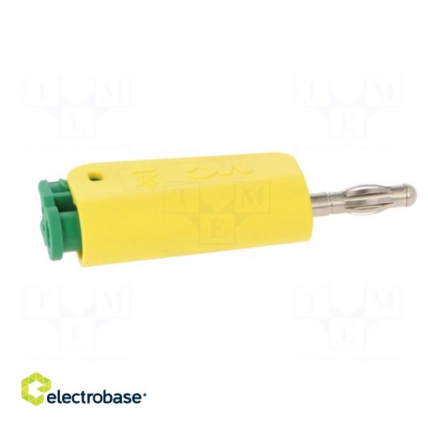 Plug | 4mm banana | 32A | yellow-green | nickel plated | on cable image 7