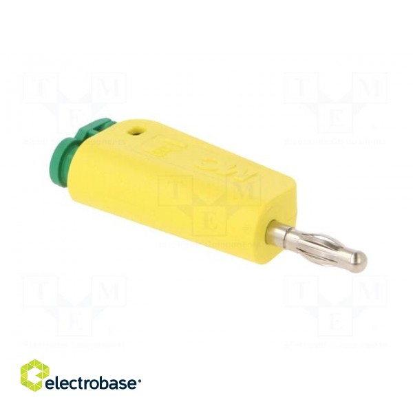 Plug | 4mm banana | 32A | yellow-green | nickel plated | on cable image 8