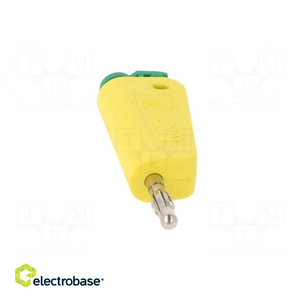 Plug | 4mm banana | 32A | yellow-green | nickel plated | on cable фото 9