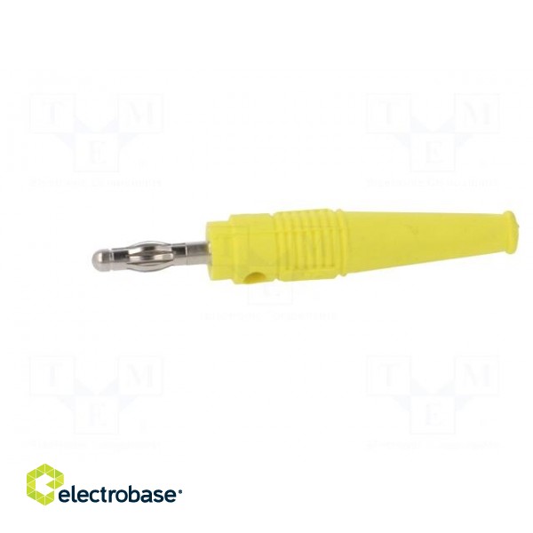 Plug | 4mm banana | 32A | yellow | 2.5mm2 | nickel plated | soldered image 3