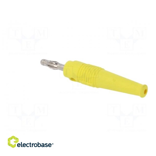 Plug | 4mm banana | 32A | yellow | 2.5mm2 | nickel plated | soldered image 4