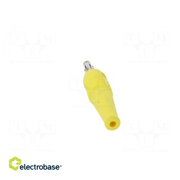 Plug | 4mm banana | 32A | yellow | 2.5mm2 | nickel plated | soldered image 5
