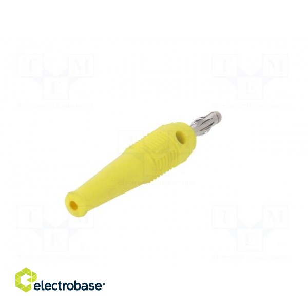Plug | 4mm banana | 32A | yellow | 2.5mm2 | nickel plated | soldered image 6