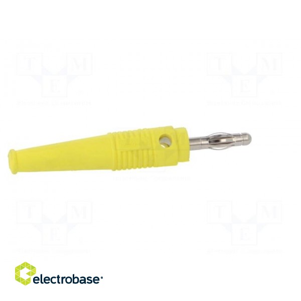 Plug | 4mm banana | 32A | yellow | 2.5mm2 | nickel plated | soldered image 7