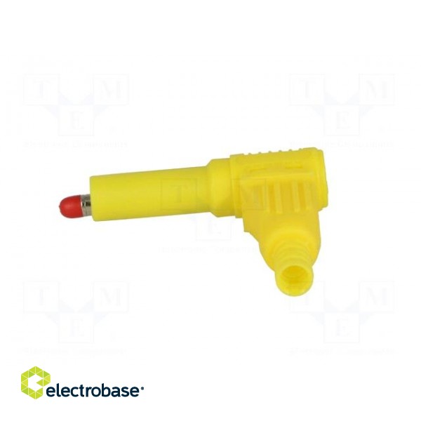 Plug | 4mm banana | 32A | yellow | insulated | 40mm | for cable image 3