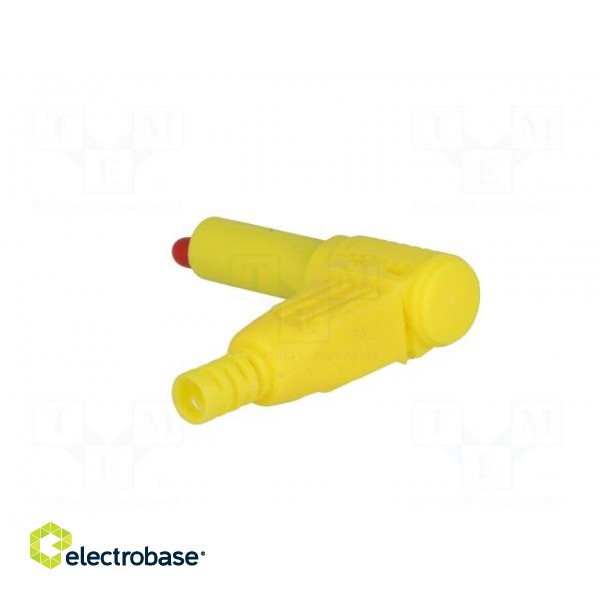 Plug | 4mm banana | 32A | yellow | insulated | 40mm | for cable image 4