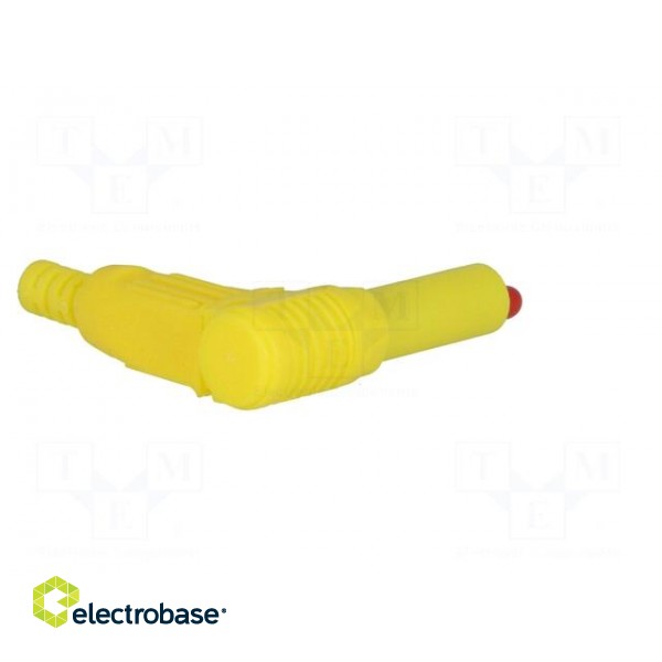 Plug | 4mm banana | 32A | yellow | insulated | 40mm | for cable image 6