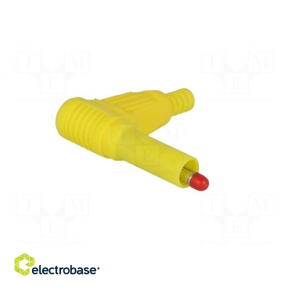 Plug | 4mm banana | 32A | yellow | insulated | 40mm | for cable фото 8