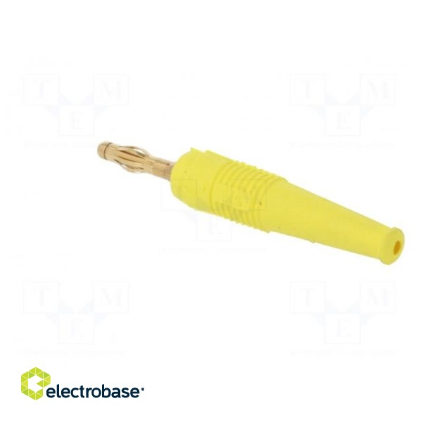 Plug | 4mm banana | 32A | yellow | 2.5mm2 | Plating: gold-plated | 69mm image 4
