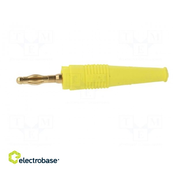 Plug | 4mm banana | 32A | yellow | 2.5mm2 | Plating: gold-plated | 69mm paveikslėlis 3