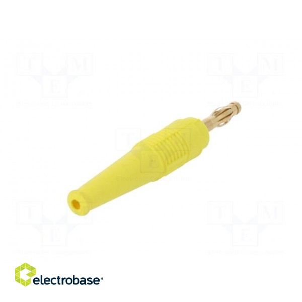 Plug | 4mm banana | 32A | yellow | 2.5mm2 | Plating: gold-plated | 69mm image 6