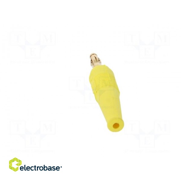 Plug | 4mm banana | 32A | yellow | 2.5mm2 | Plating: gold-plated | 69mm фото 5