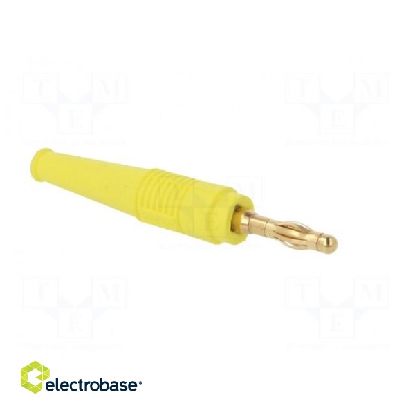 Plug | 4mm banana | 32A | yellow | 2.5mm2 | Plating: gold-plated | 69mm фото 8