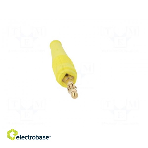 Plug | 4mm banana | 32A | yellow | 2.5mm2 | Plating: gold-plated | 69mm фото 9