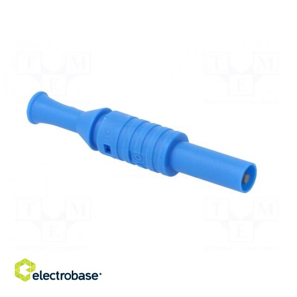 Plug | 4mm banana | 36A | 1kVAC | blue | insulated | 63mm | 8mΩ | on cable фото 8