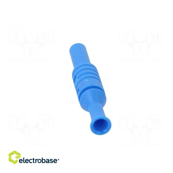 Plug | 4mm banana | 36A | 1kVAC | blue | insulated | 63mm | 8mΩ | on cable фото 5