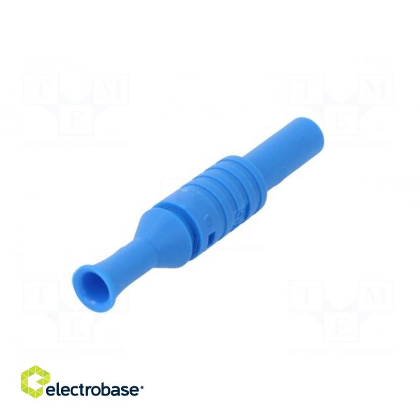 Plug | 4mm banana | 36A | 1kVAC | blue | insulated | 63mm | 8mΩ | on cable фото 6