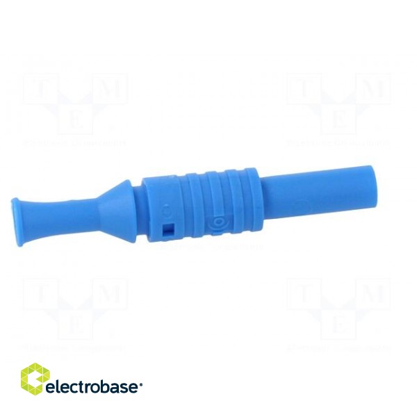 Plug | 4mm banana | 36A | 1kVAC | blue | insulated | 63mm | 8mΩ | on cable фото 7