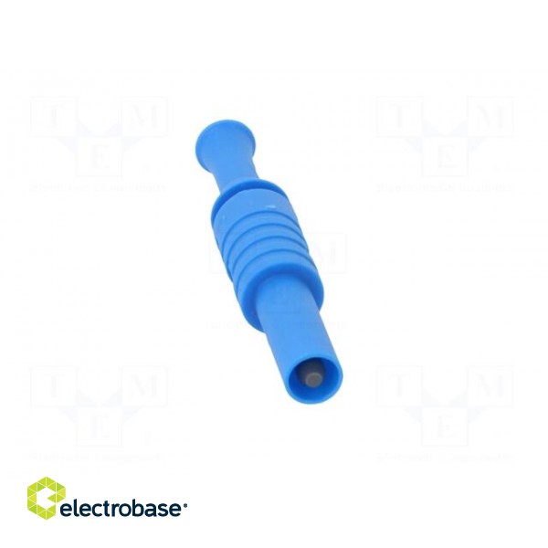 Plug | 4mm banana | 36A | 1kVAC | blue | insulated | 63mm | 8mΩ | on cable фото 9