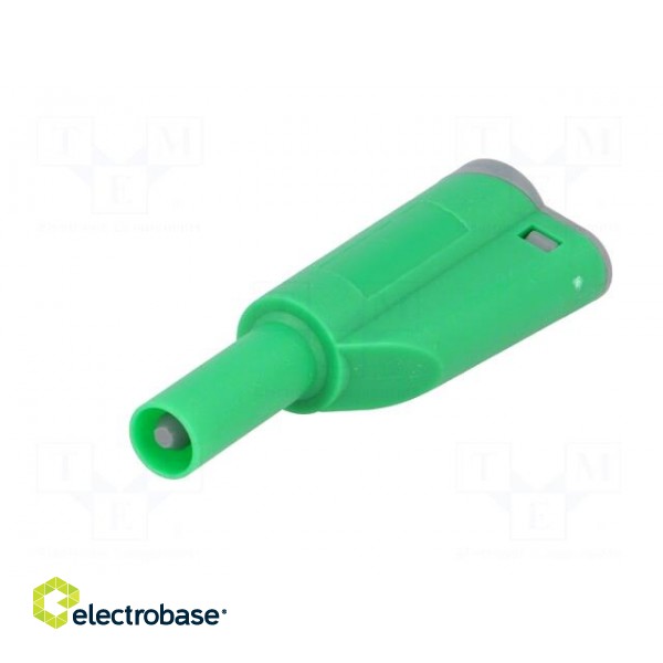 Plug | 4mm banana | 36A | 1kVAC | green | insulated | 56mm | 2.5mm2 image 2